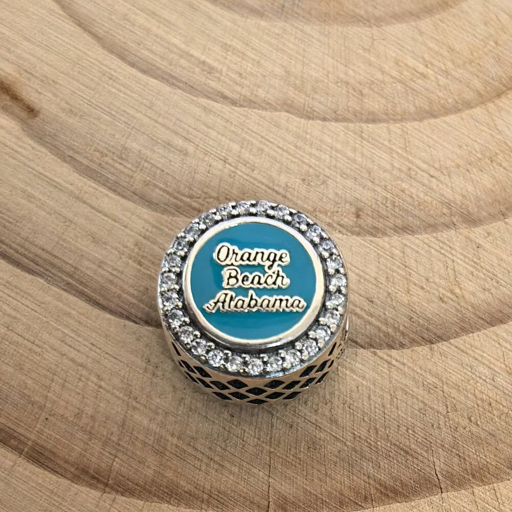 Pandora Orange Beach Alabama Exclusive Charm Pendant, S925 Silver Jewelry